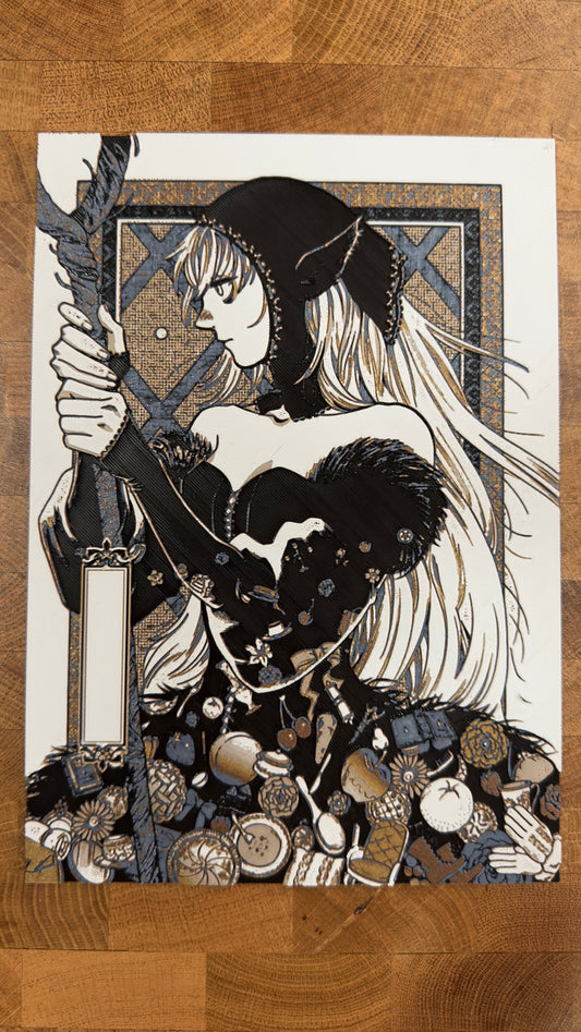 Blonde Elf Mage Dress Metallic 3D Poster Art Print