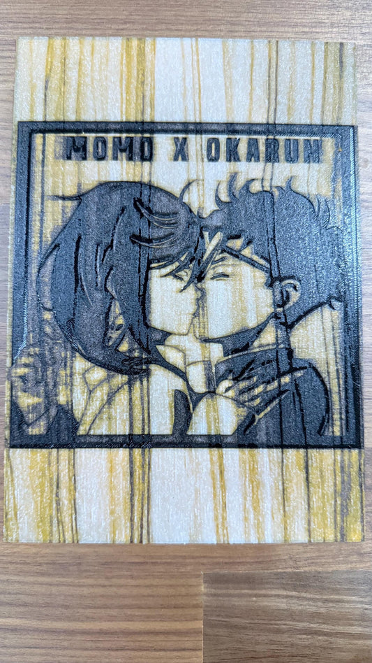Dan da Dan Momo Okarun 3D Poster Art Print w/ Texture Wood Effect - photo 2 (photos/photo_02.jpg)
