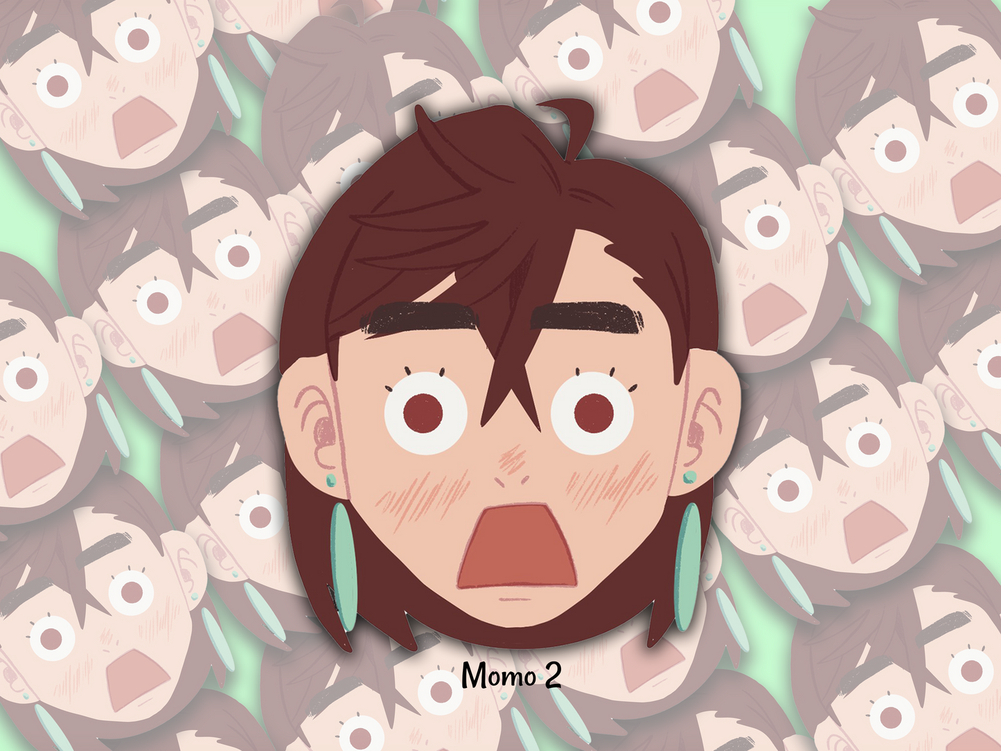 Peeker Sticker: Momo Shocked (Dan Da Dan) - artwork
