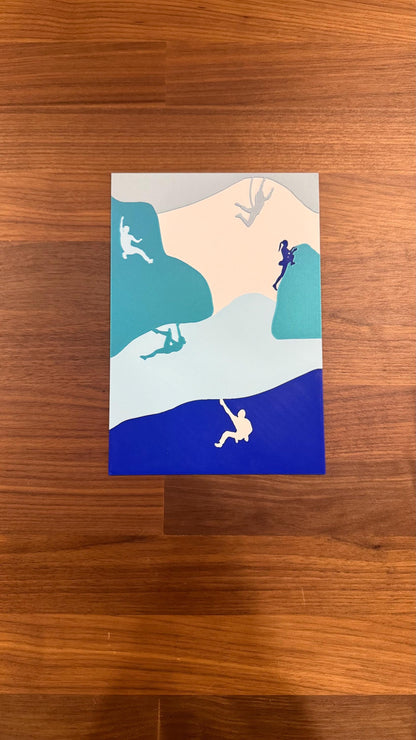 Rock Climbing Bouldering Art Poster Print