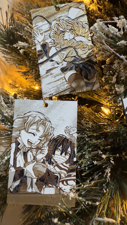 Anime Christmas Ornaments 3D Printed Art Prints