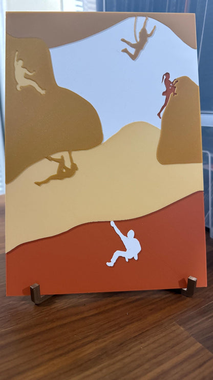 Rock Climbing Bouldering Art Poster Print