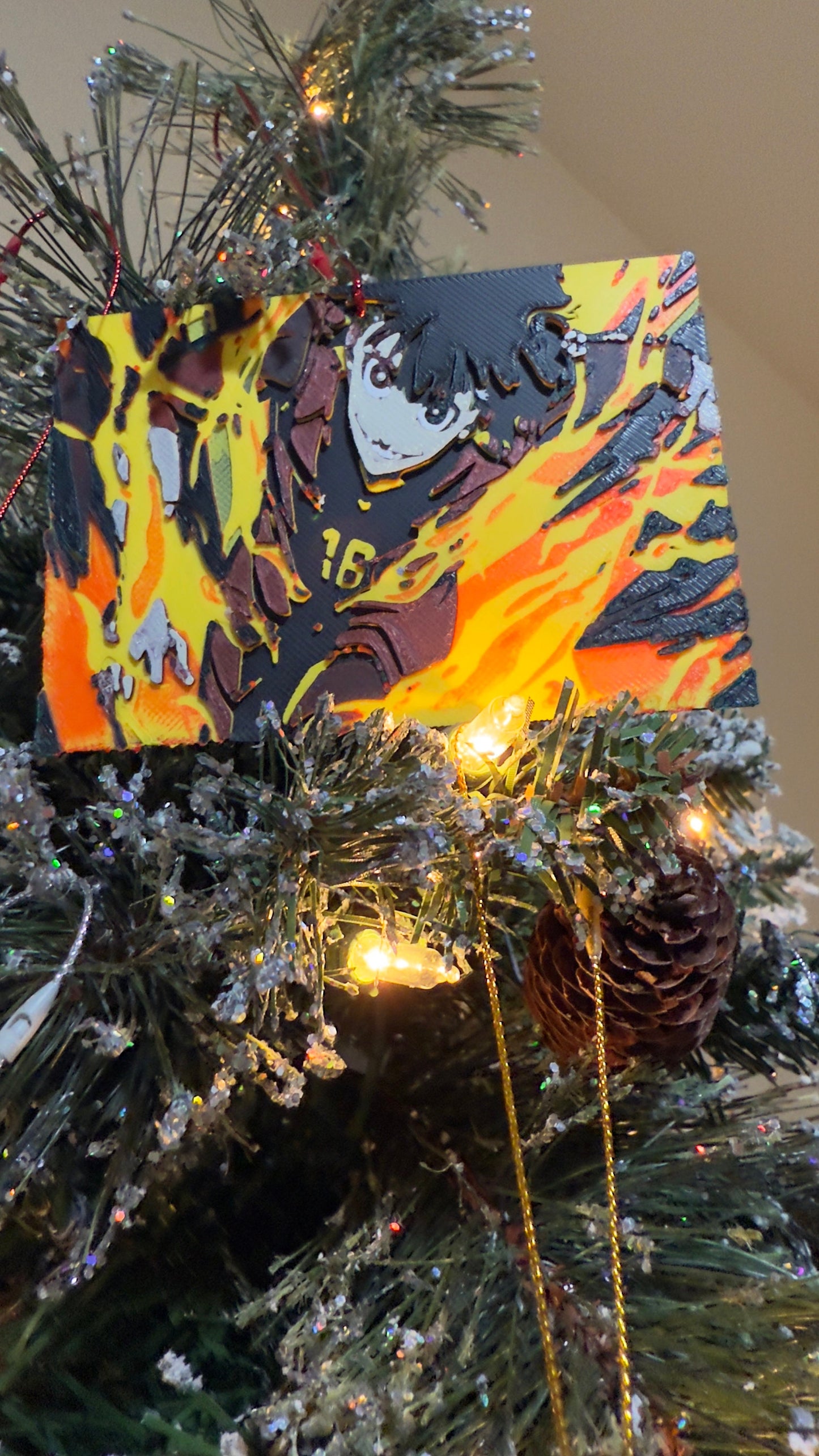 Many Anime Christmas Ornaments 3D Printed Art Prints