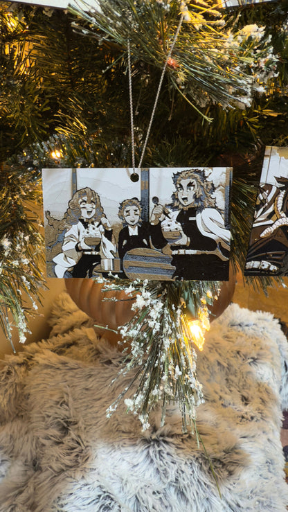 Anime Christmas Ornaments 3D Printed Art Prints