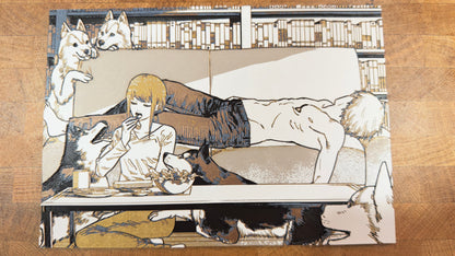 Dommy Mommy Pets on Couch 3D Poster Print