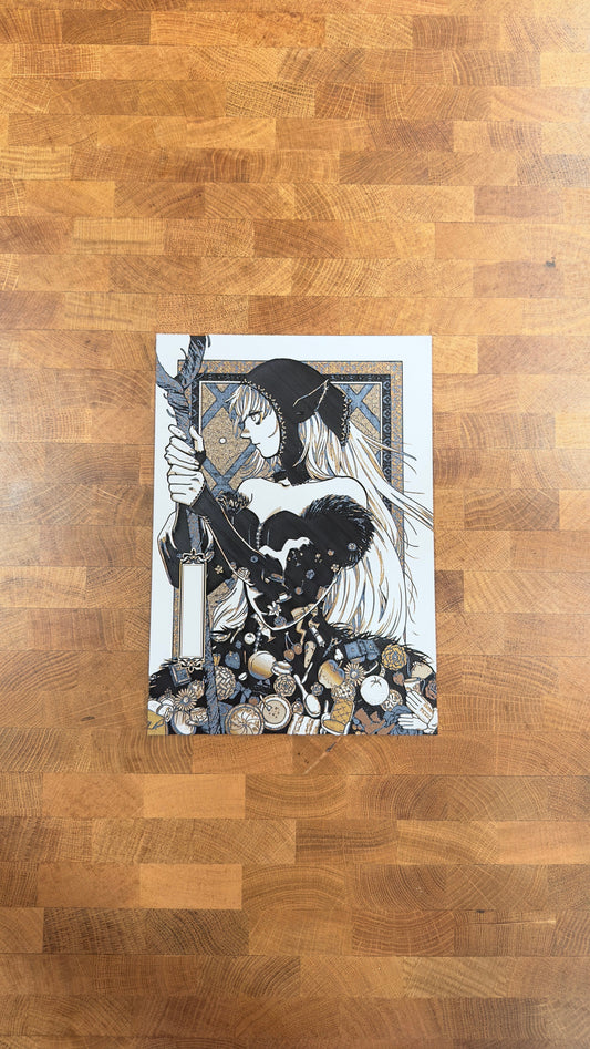 Blonde Elf Mage Dress Metallic 3D Poster Art Print