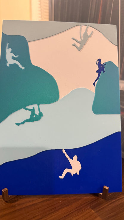 Rock Climbing Bouldering Art Poster Print