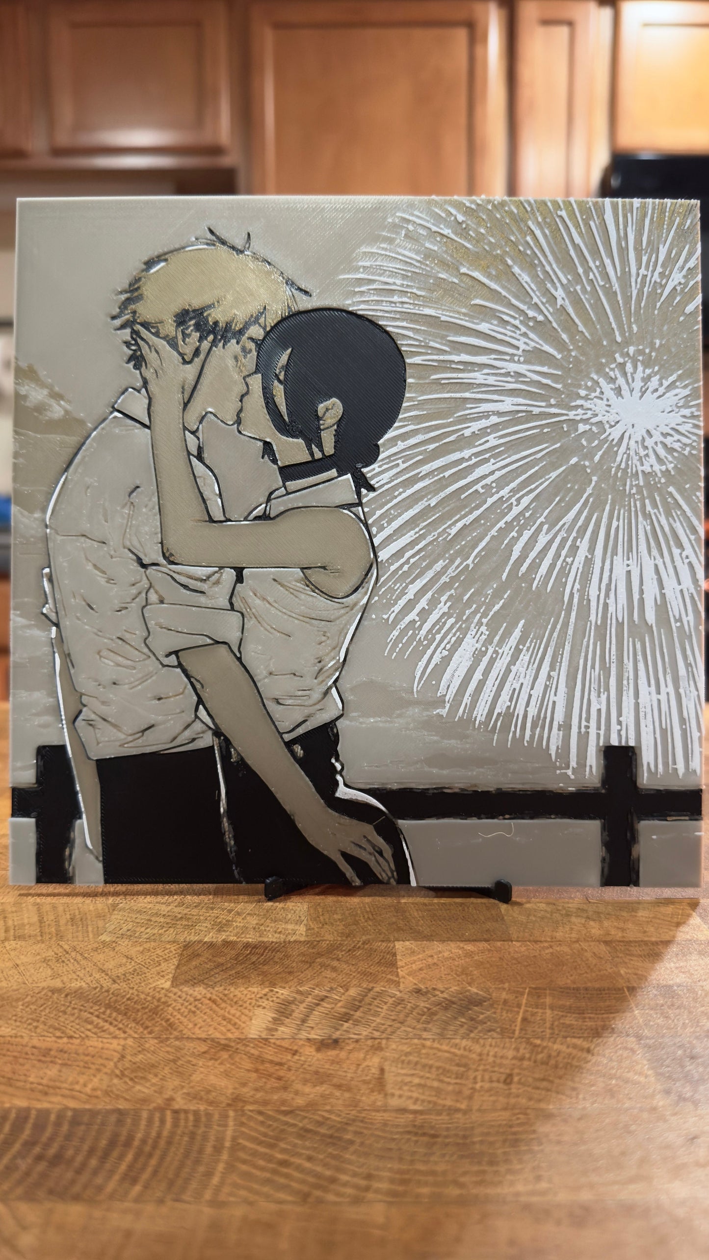 Bomb Waifu Kiss 3D Poster Print