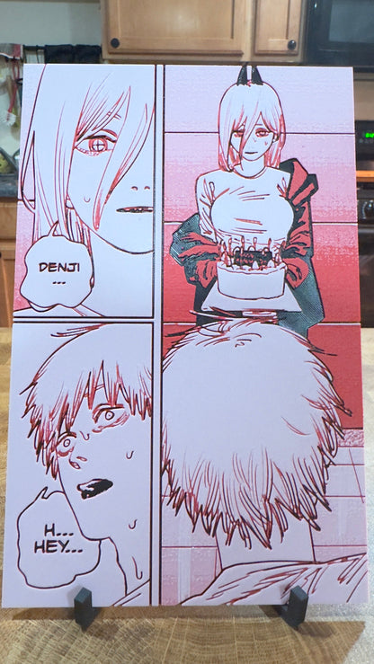 Power Happy Birthday Denji 3D Poster Print