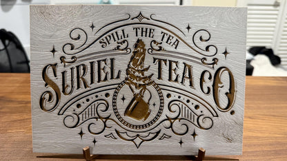 fae court fantasy Woodland Tea House 3D Poster Art Print w/ Texture Wood Effect Coffee Bar Kitchen Decor