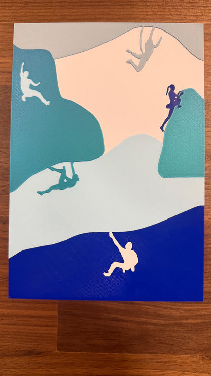 Rock Climbing Bouldering Art Poster Print