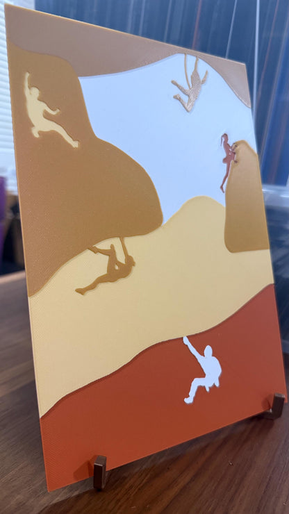 Rock Climbing Bouldering Art Poster Print