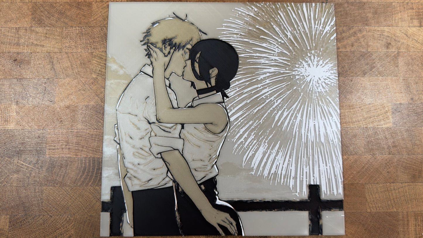 Bomb Waifu Kiss 3D Poster Print