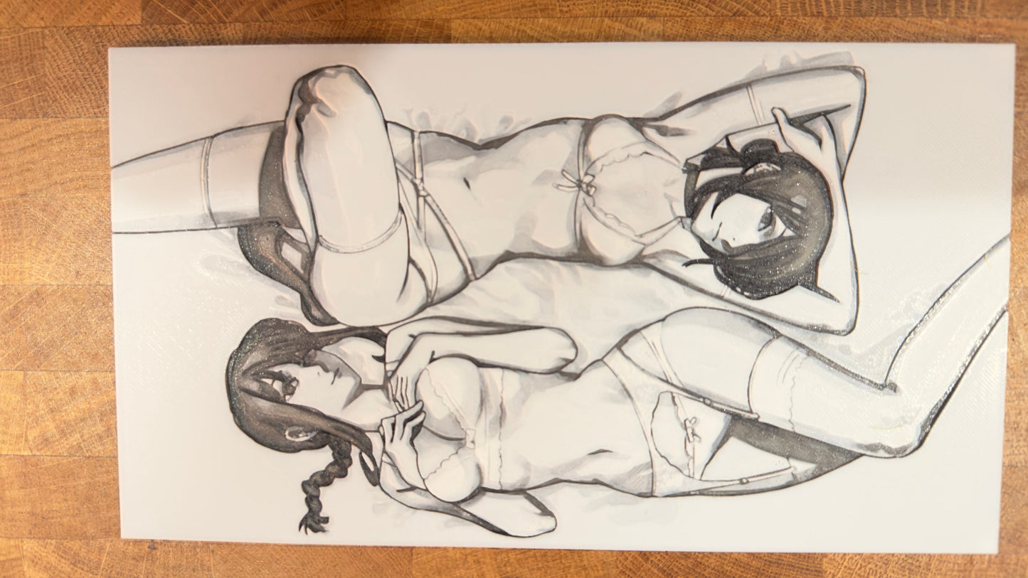 Bomb Waifu and Dommy Mommy Attractive Pinup 3D Poster Print Art