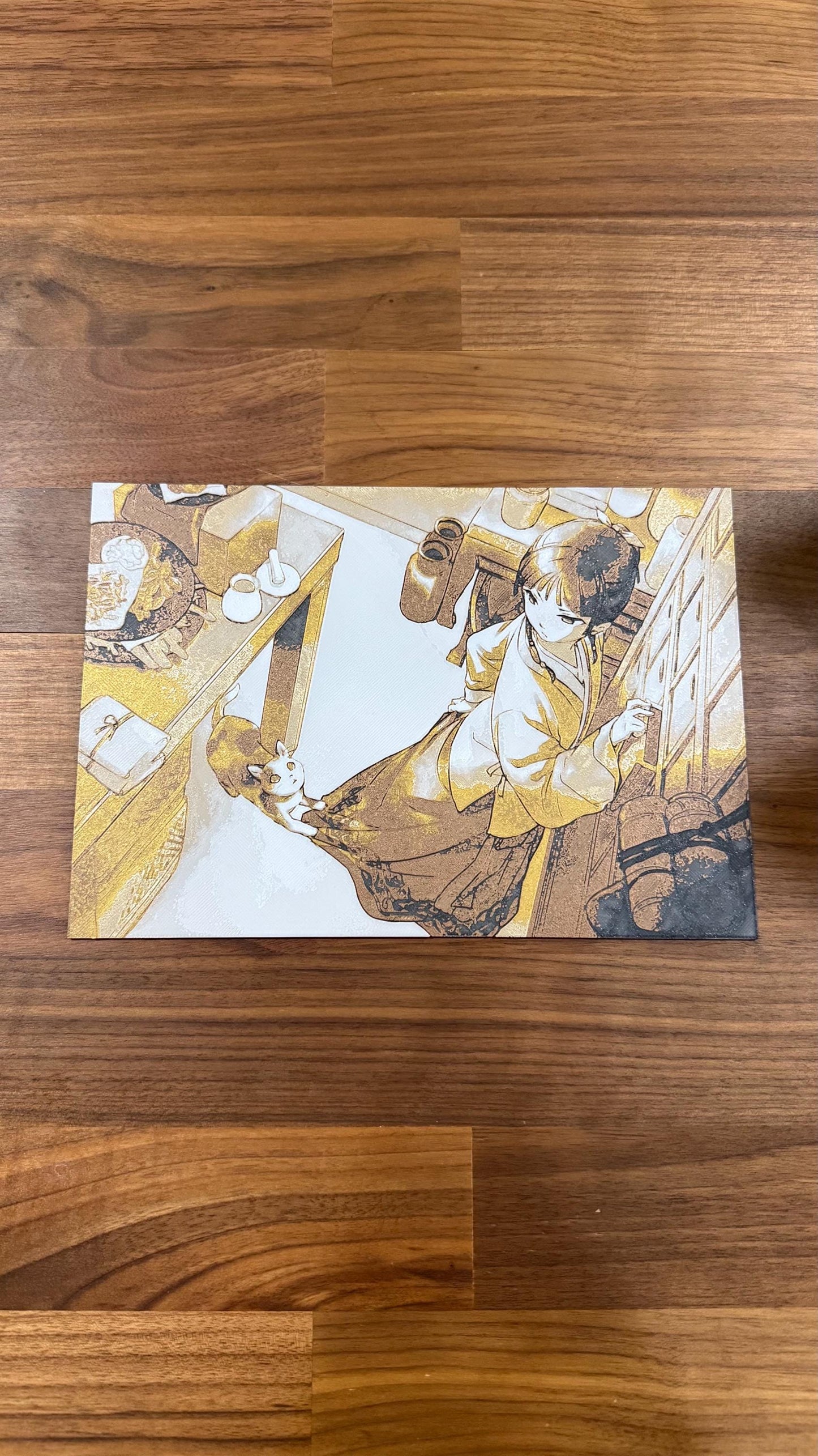 Apothecary Maomao Cat Metallic 3D Poster Art Print - photo 1 (photos/photo_01.jpg)