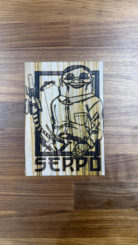 Dan da Dan Serpo Alien 3D Poster Art Print w/ Texture Wood Effect - photo 1 (photos/photo_01.jpg)