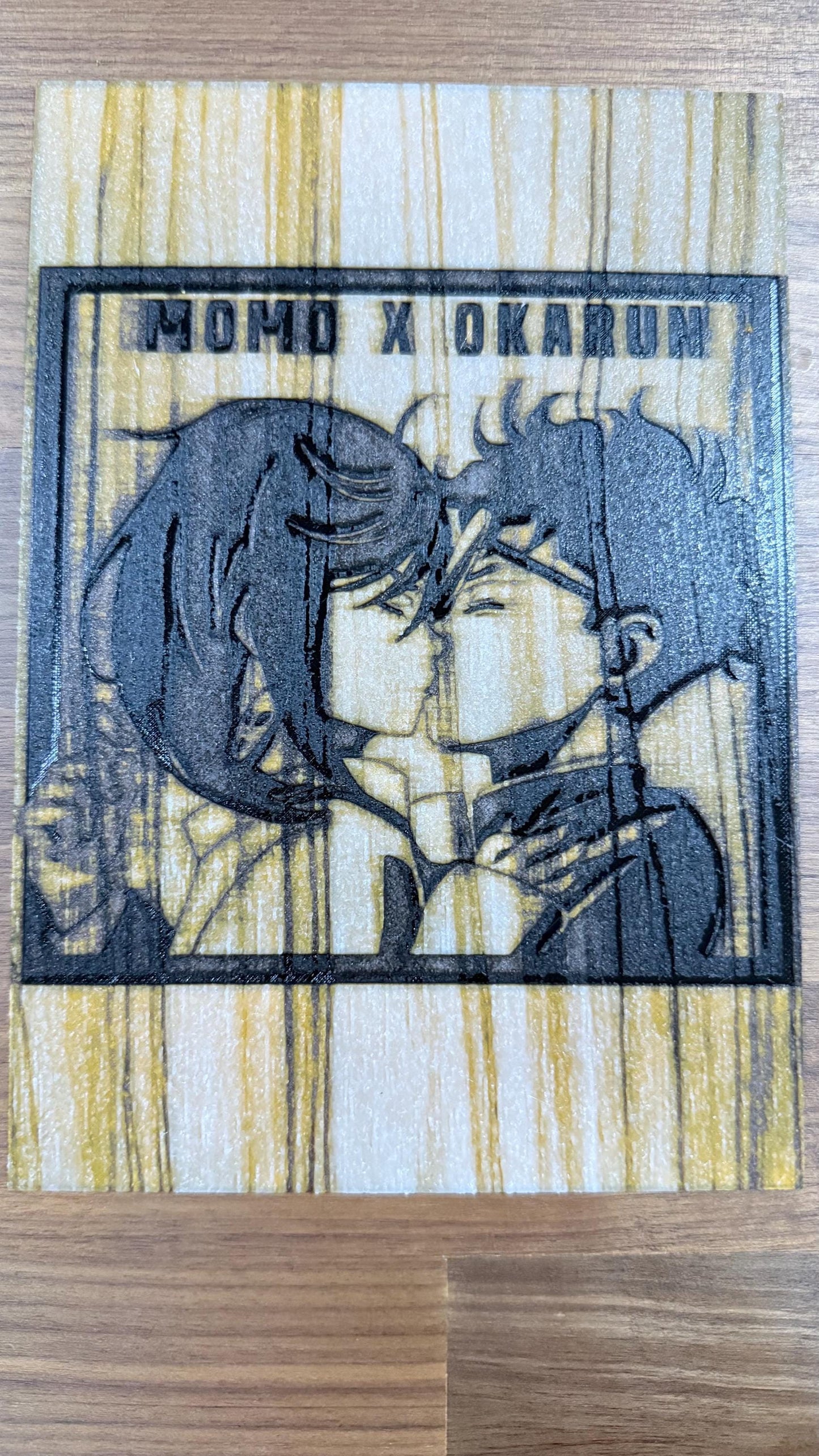 Dan da Dan Momo Okarun 3D Poster Art Print w/ Texture Wood Effect - photo 2 (photos/photo_02.jpg)