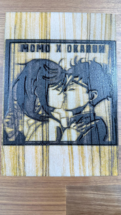 Dan da Dan Momo Okarun 3D Poster Art Print w/ Texture Wood Effect - photo 2 (photos/photo_02.jpg)