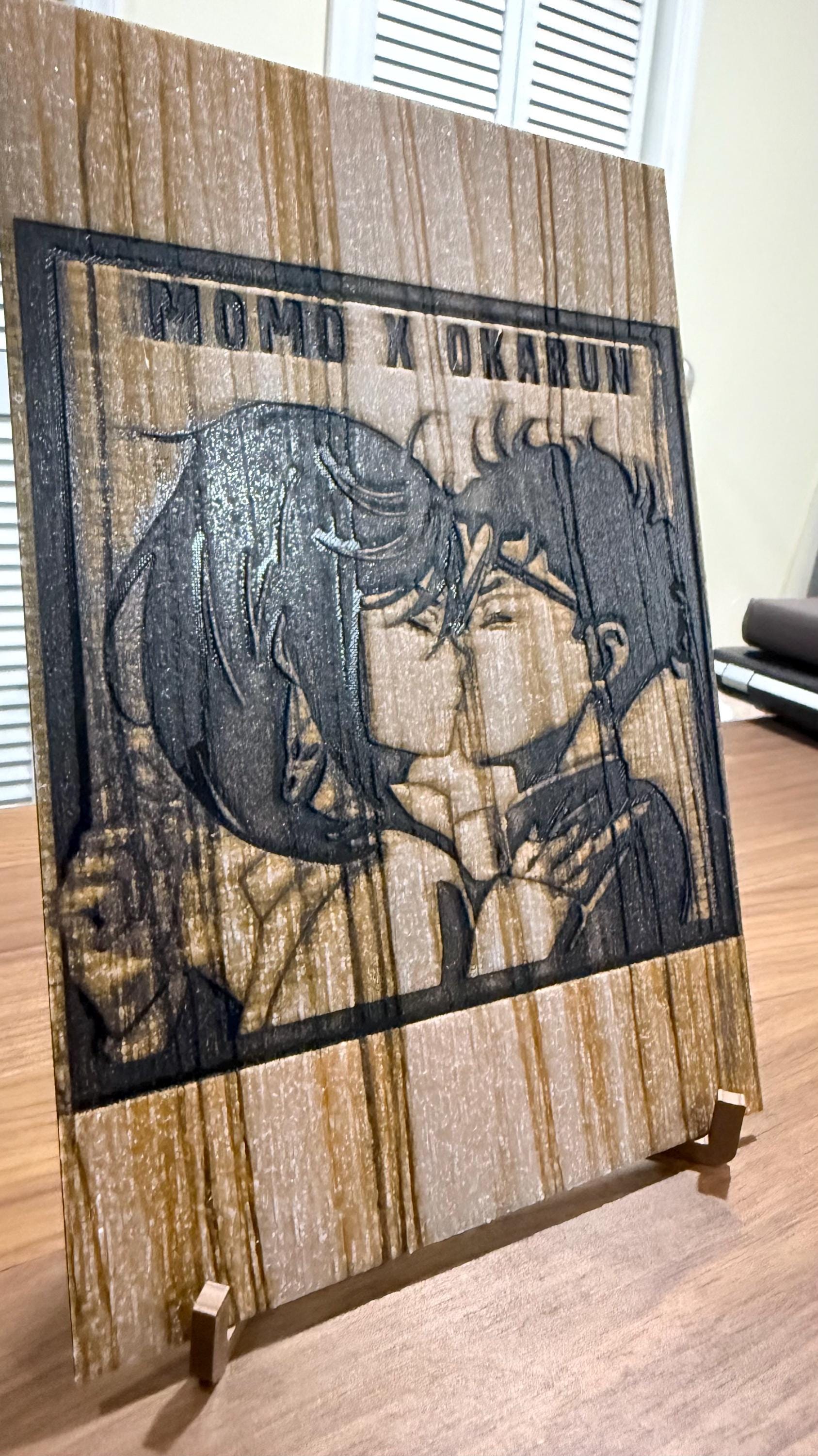 Dan da Dan Momo Okarun 3D Poster Art Print w/ Texture Wood Effect - photo 4 (photos/photo_04.jpg)