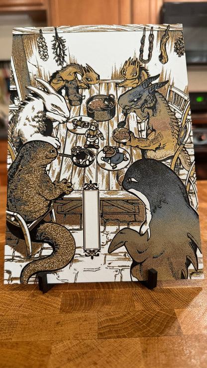 Monster Feast Metallic 3D Poster Art Print - photo 3 (photos/photo_03.jpg)