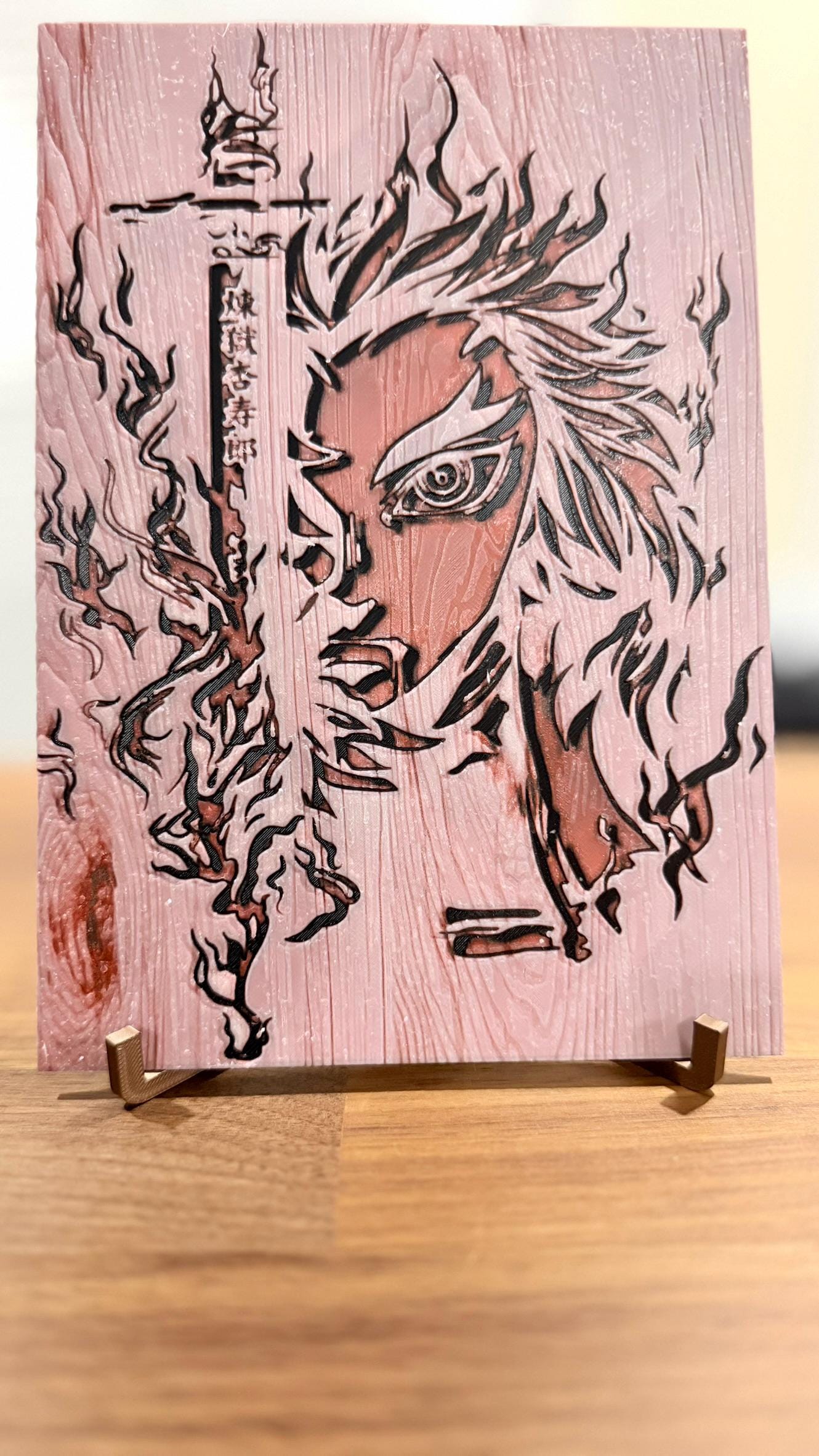 Flame Hashira Rengoku Burnt Woodblock Style 3D Print Poster Art - photo 6 (photos/photo_06.jpg)
