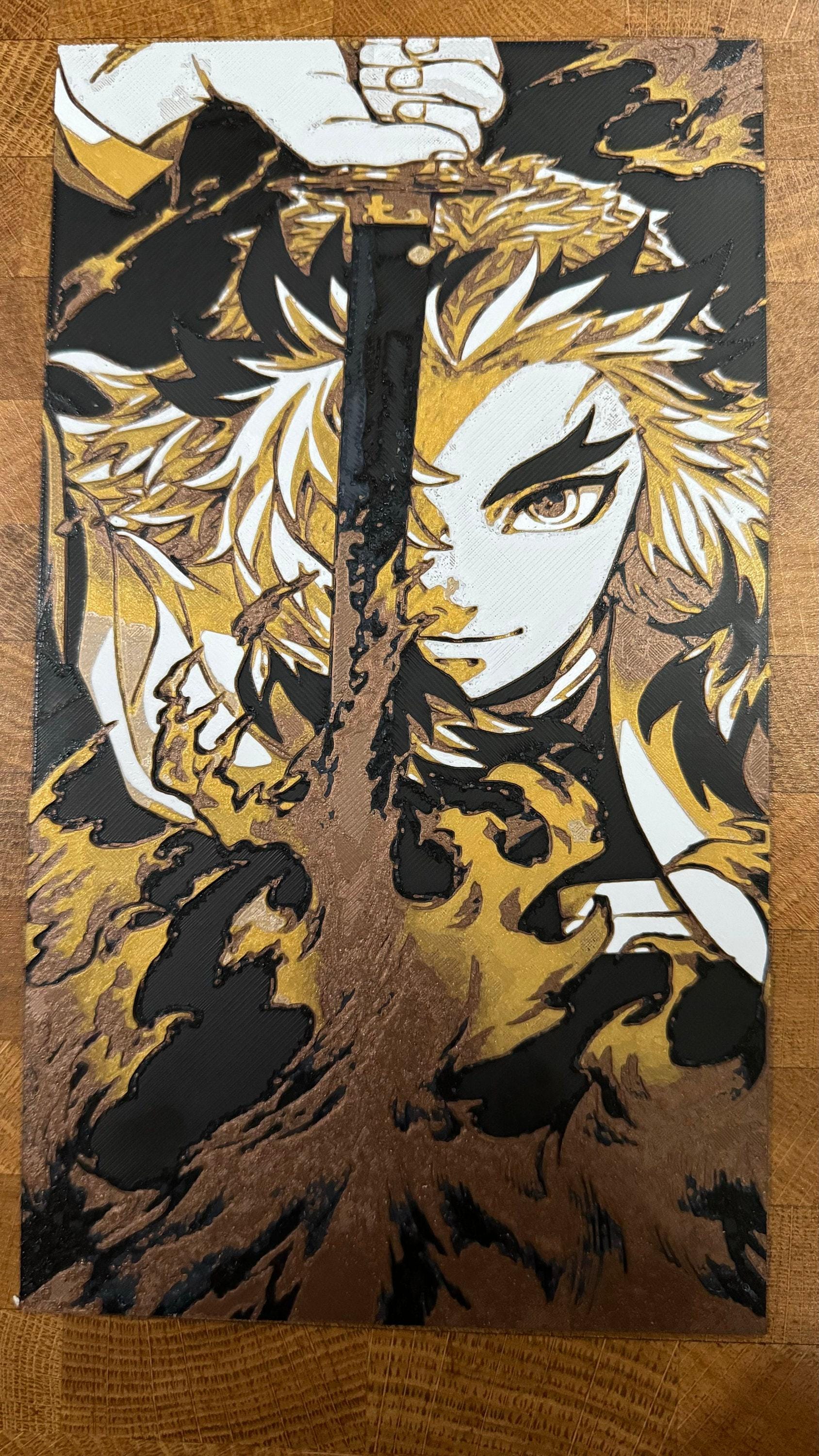 Golden Flame Hashira 3D Poster - photo 2 (photos/photo_02.jpg)