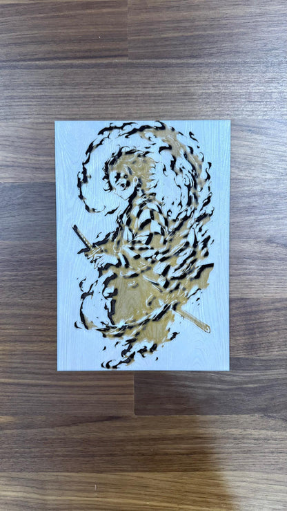 Tanjiro Kamado Burnt Woodblock Style 3D Print Poster Art - photo 3 (photos/photo_03.jpg)