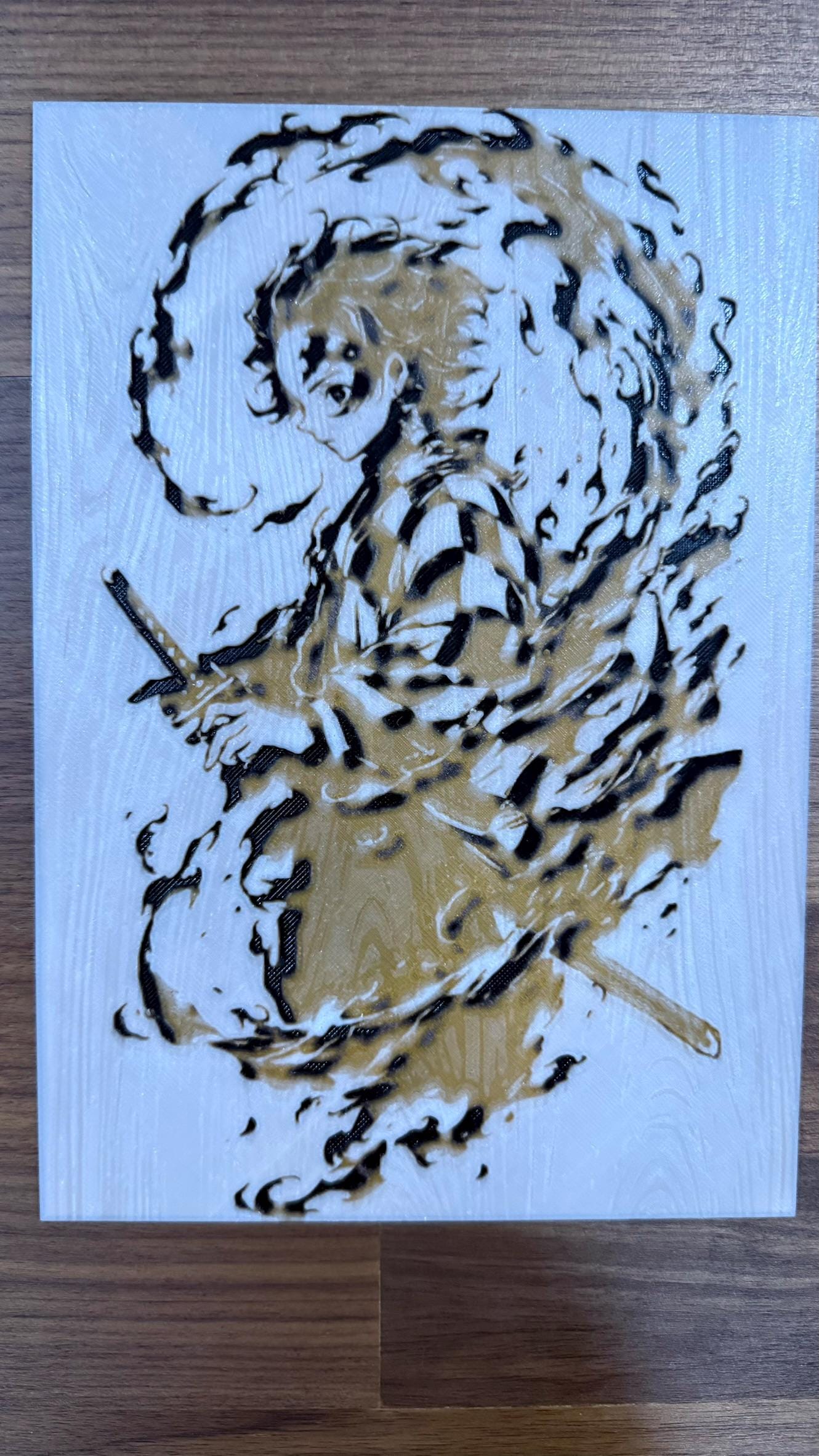 Tanjiro Kamado Burnt Woodblock Style 3D Print Poster Art - photo 6 (photos/photo_06.jpg)