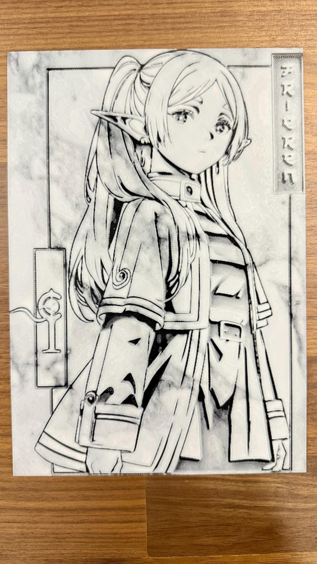 Frieren Himmel Carved Marble Effect 3D Poster Art Print - photo 3 (photos/photo_03.jpg)