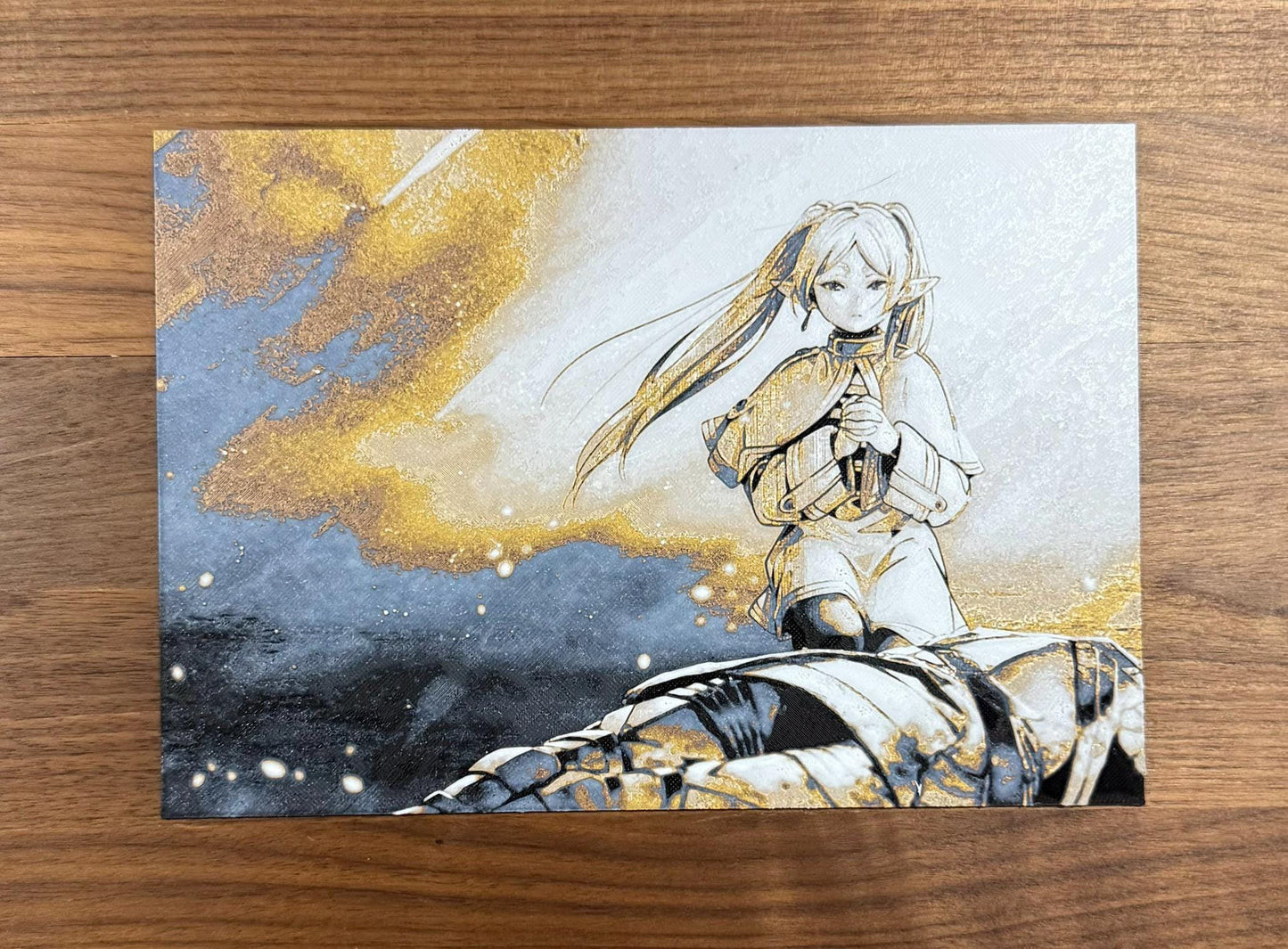 Frieren Praying Metallic 3D Poster Print - photo 1 (photos/photo_01.jpg)