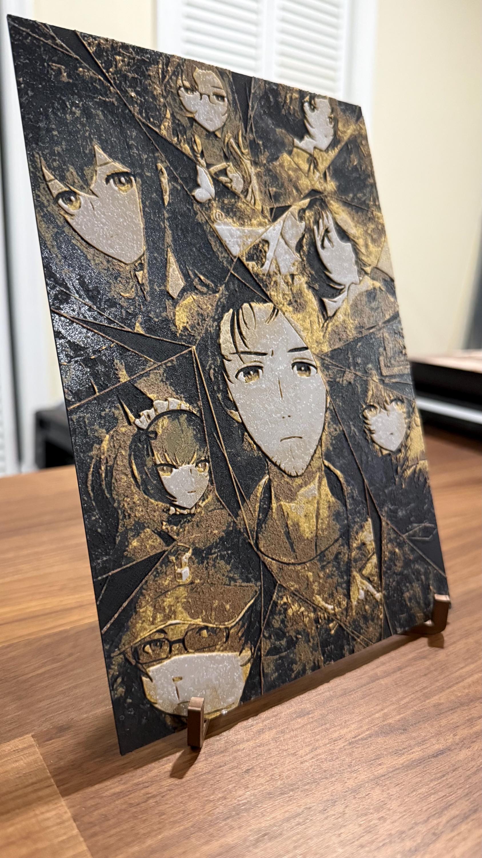 Steins;Gate Okarin Kurisu Daru 3D Poster Art Print w/ Metallic Texture - photo 3 (photos/photo_03.jpg)