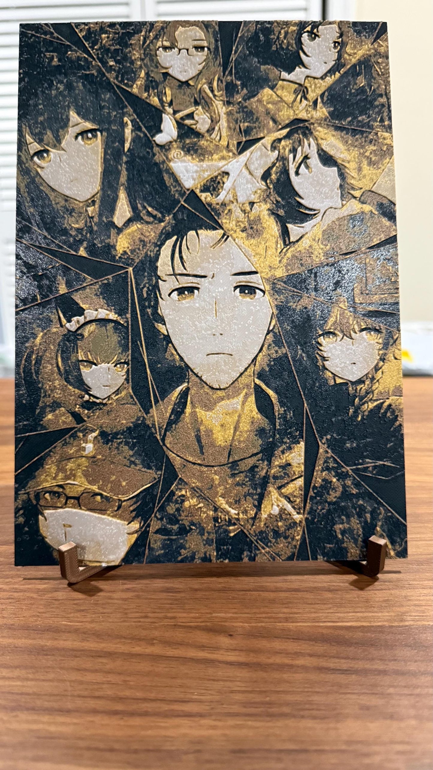 Steins;Gate Okarin Kurisu Daru 3D Poster Art Print w/ Metallic Texture - photo 4 (photos/photo_04.jpg)