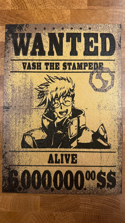 Vash WANTED 3D Printed Poster w/ Texture - photo 2 (photos/photo_02.jpg)