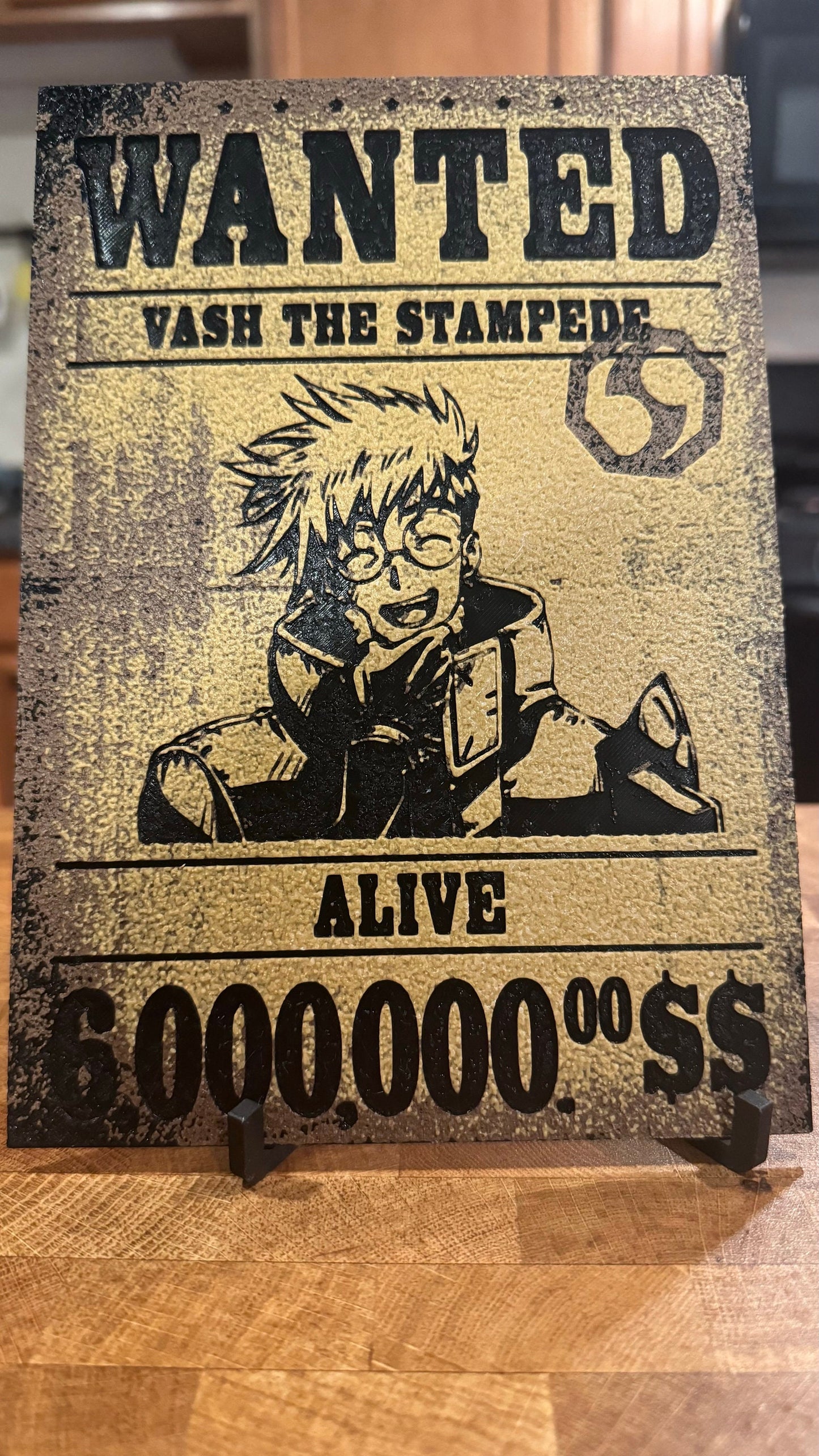 Vash WANTED 3D Printed Poster w/ Texture - photo 3 (photos/photo_03.jpg)