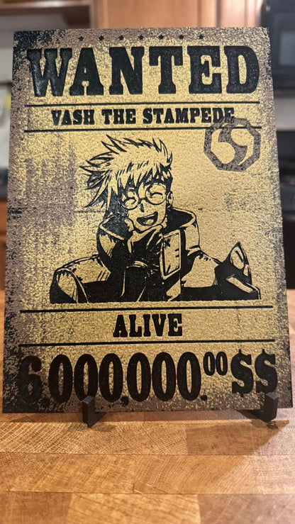 Vash WANTED 3D Printed Poster w/ Texture - photo 3 (photos/photo_03.jpg)