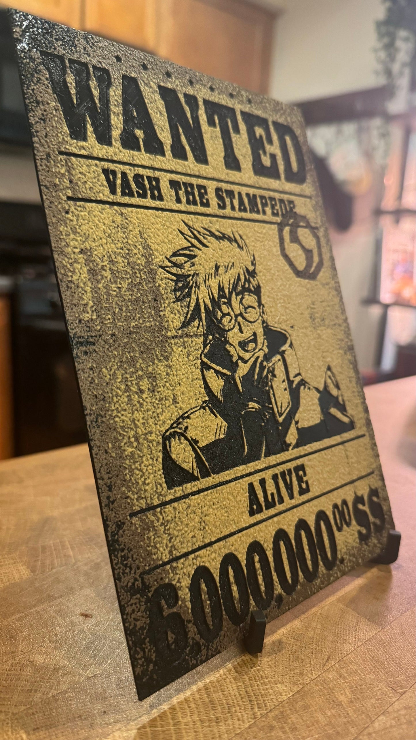 Vash WANTED 3D Printed Poster w/ Texture - photo 4 (photos/photo_04.jpg)