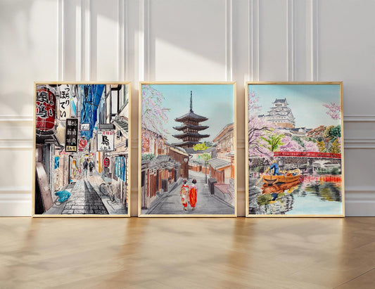 Osaka Japan Water Color Poster Print - Optional 3D Texture - photo 2 (photos/photo_02.jpg)