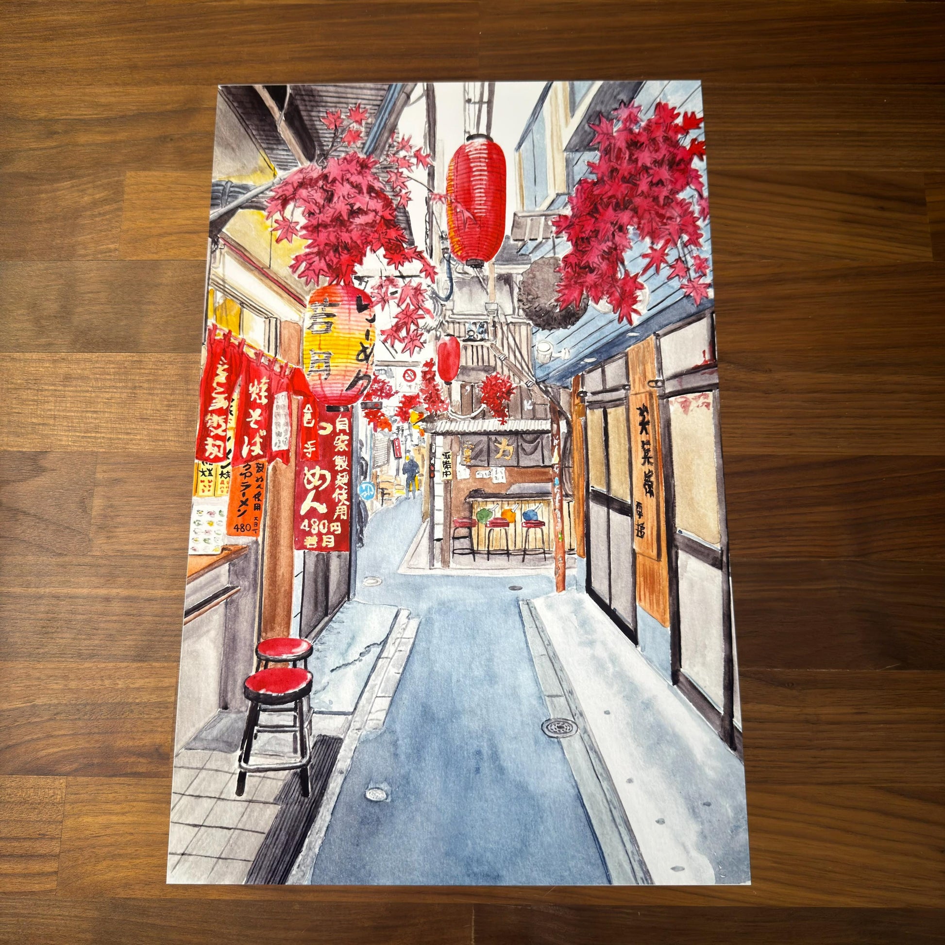 Shinjuku Tokyo Japan Water Color Poster Print - Optional 3D Texture - photo 1 (photos/photo_01.jpg)