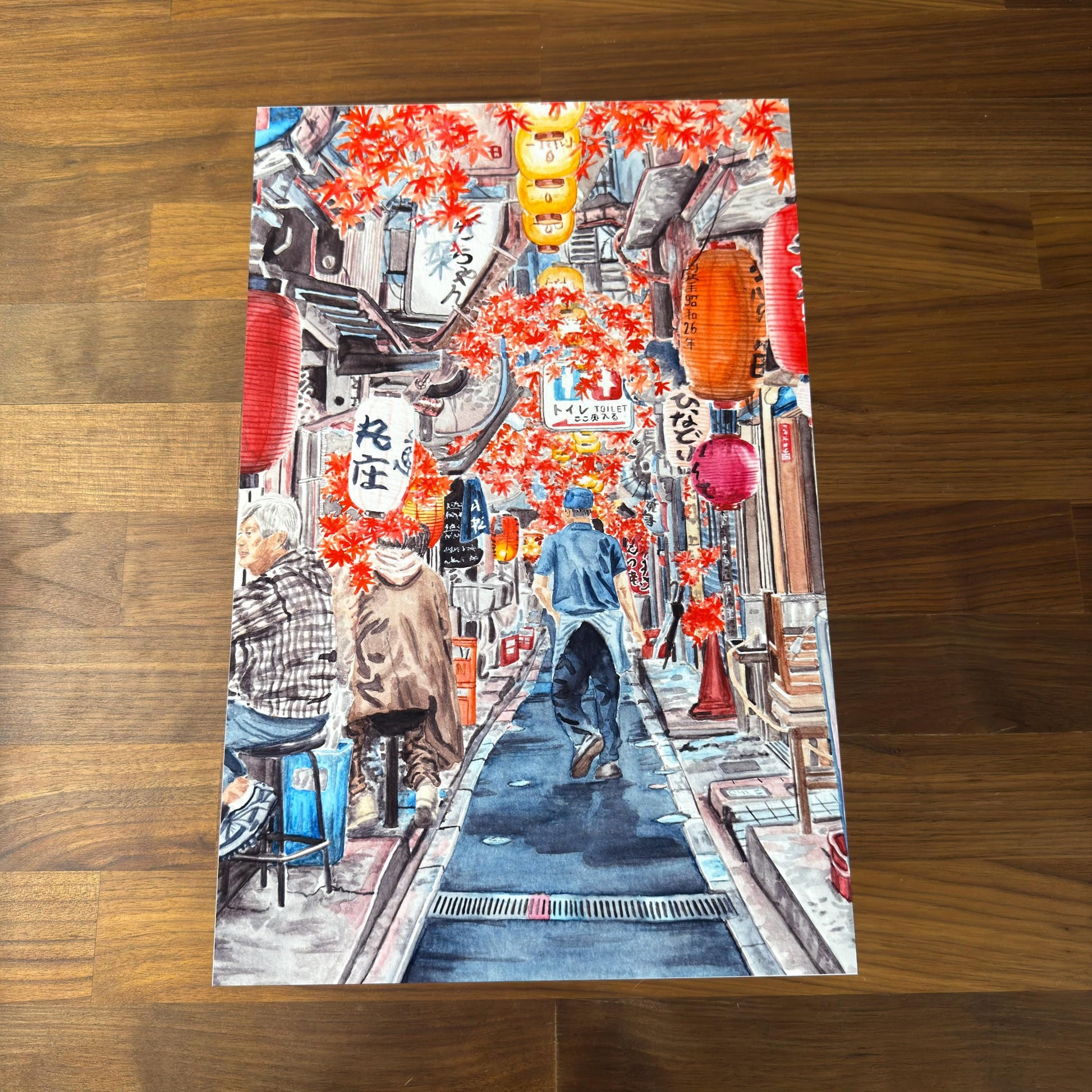 Shinjuku Tokyo Japan Water Color Poster Print - Optional 3D Texture - photo 1 (photos/photo_01.jpg)