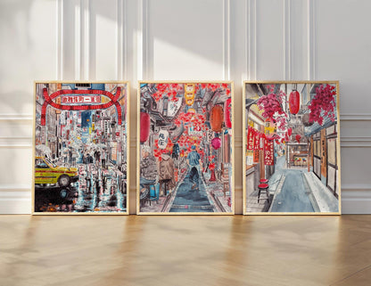 Shinjuku Tokyo Japan Water Color Poster Print - Optional 3D Texture - photo 2 (photos/photo_02.jpg)