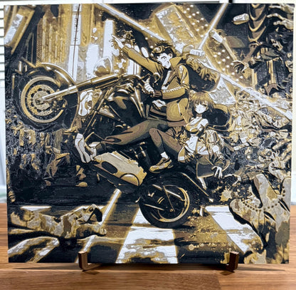 ZOM 100 Akira Tendou Motorcycle 3D Poster Art Print w/ Metallic Texture - photo 3 (photos/photo_03.jpg)