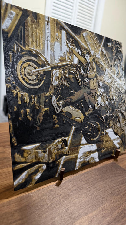 ZOM 100 Akira Tendou Motorcycle 3D Poster Art Print w/ Metallic Texture - photo 4 (photos/photo_04.jpg)