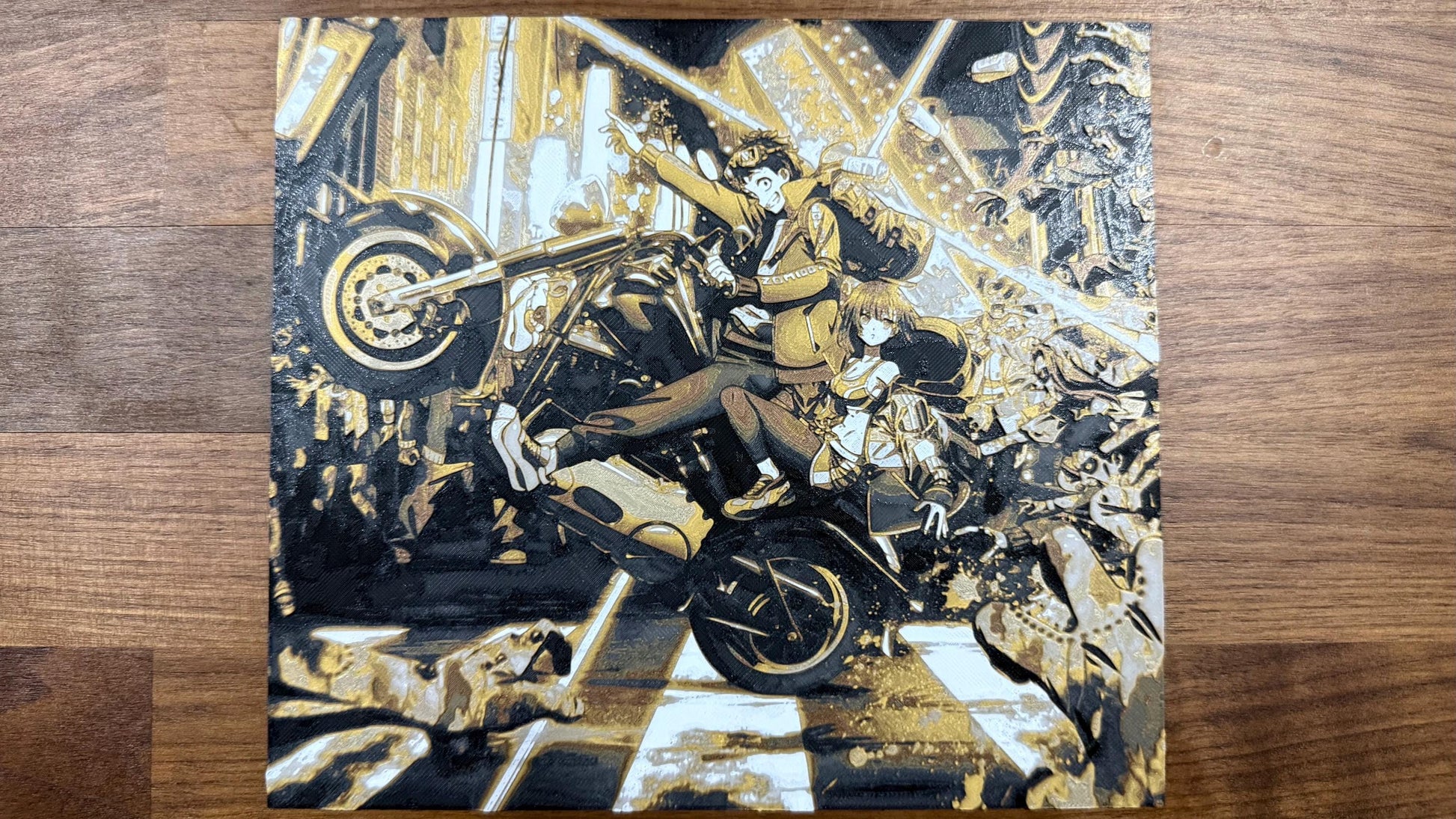 ZOM 100 Akira Tendou Motorcycle 3D Poster Art Print w/ Metallic Texture - photo 5 (photos/photo_05.jpg)