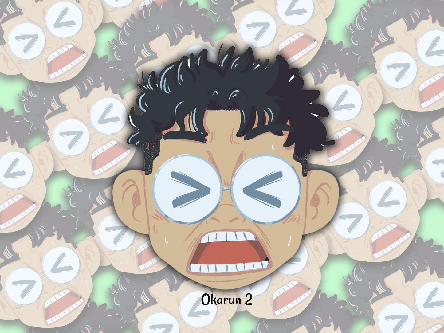 Peeker Sticker: Okarun Screaming (Dan Da Dan) - artwork