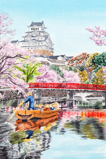 Travel Watercolors: Himeji Castle - artwork