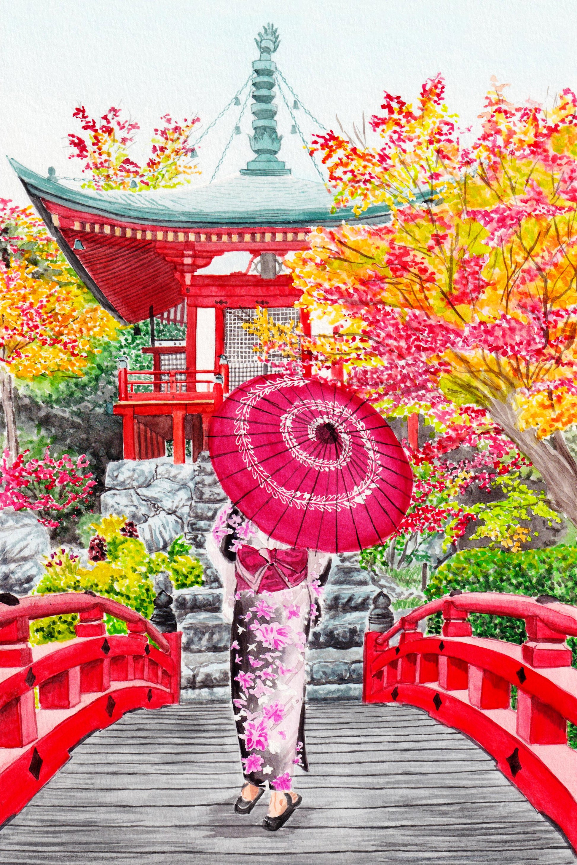Travel Watercolors: Kyoto No. 1 - artwork