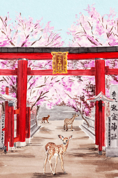Travel Watercolors: Nara - artwork