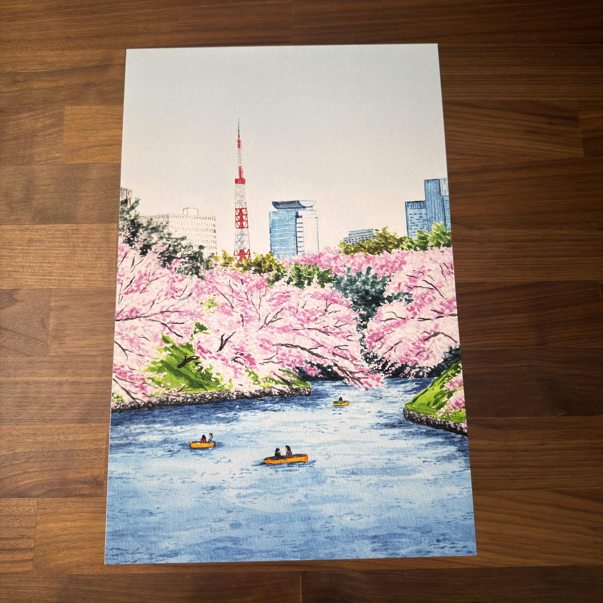 Travel Watercolors: Tokyo Tower - print preview