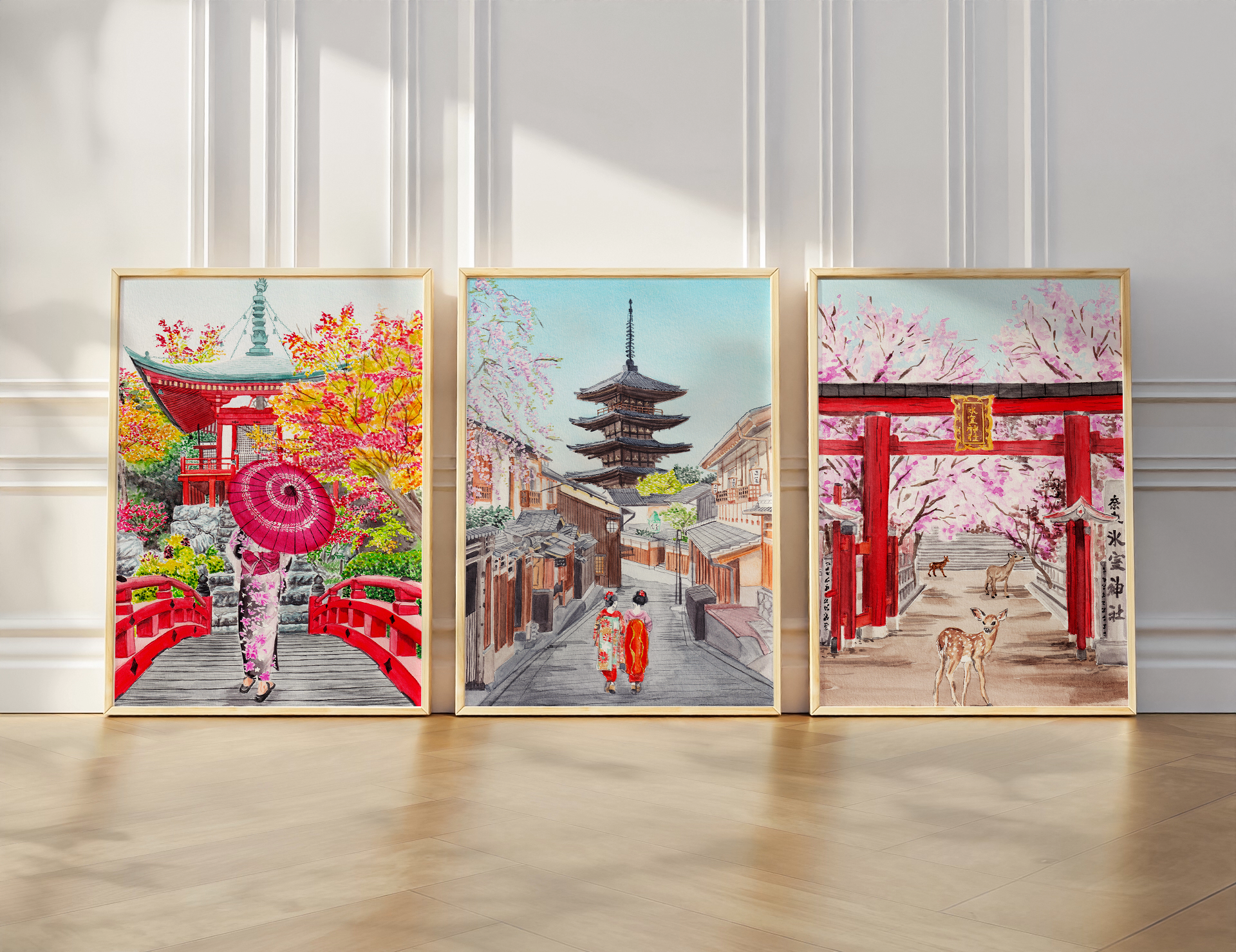 Kyoto, Kyoto 2, and Nara watercolor gallery