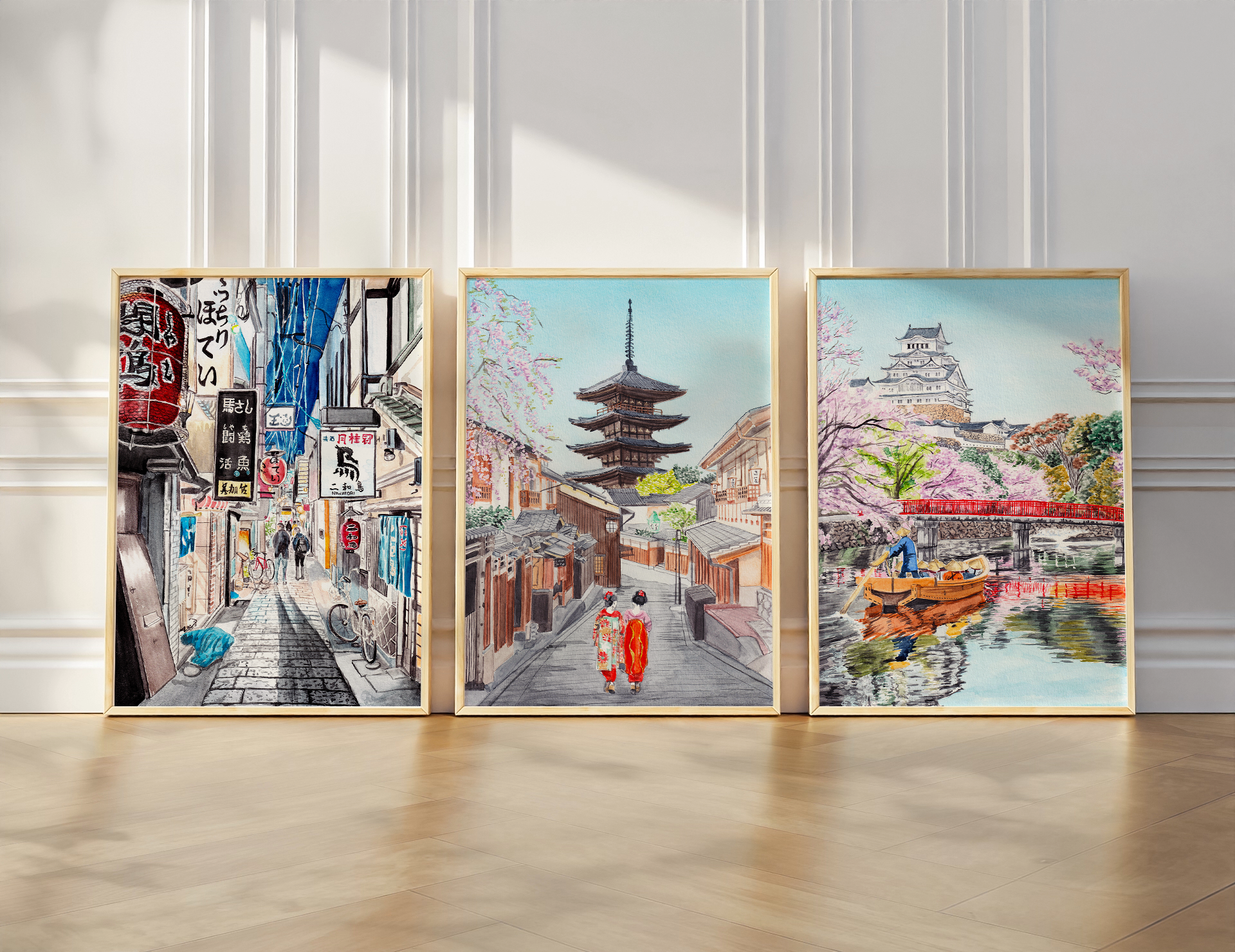 Osaka, Kyoto, and Himeji watercolor gallery